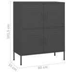 vidaXL Armoire de rangement Anthracite 80x35x101 5 cm Acier