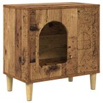 vidaXL Maison pour chat Bois ancien 51 x 30 x 52 cm Bois d'ingénierie
