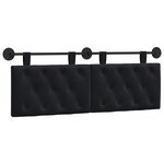 vidaXL Tête de lit suspendue Avec lumière LED Noir Velours