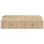 vidaXL Cadre de lit avec rangement Chêne sonoma 100 x 200 cm