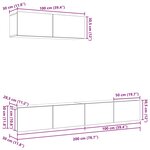 vidaXL Ensemble de meuble TV 3 Pièces Chêne noir 200 x 30 x 30 cm