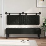 vidaXL Tête de lit suspendue Avec lumière LED Noir Simili cuir