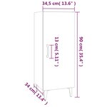 vidaXL Buffet Gris béton 34 5x34x90 cm Bois d'ingénierie