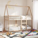 vidaXL Lit superposé avec toit 90x200 cm bois de pin massif