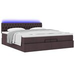 VidaXL Cadre de lit ottoman avec matelas marron foncé 200x200 cm tissu