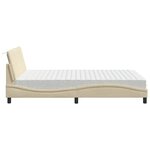 vidaXL Lit avec matelas crème 140x190 cm tissu