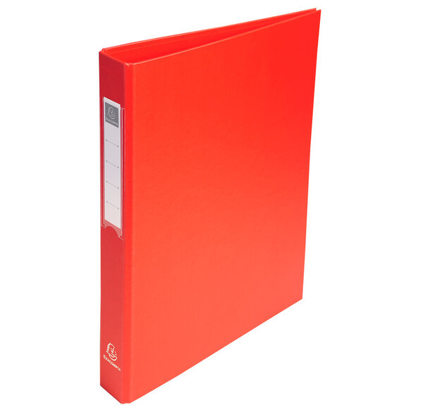 Classeur PP 4 ax + Méc.25mm sur 3ème/c. Rouge EXACOMPTA