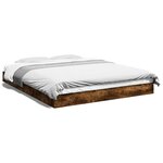 vidaXL Cadre de lit sans matelas chêne fumé 160x200 cm bois ingénierie