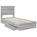 vidaXL Lit de Rangement Gris Sonoma 90 x 200 cm Bois d'ingénierie