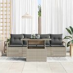 vidaXL Ensemble de canapé de jardin 5 Pièces Gris clair Poly rotin