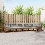 vidaXL Ensemble de canapés d'extérieur 6 Pièces Naturel et gris clair