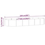 vidaXL Lit surélevé de jardin Acier enduit de poudre 249x100x36cm Vert