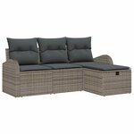 vidaXL Ensemble de canapé de jardin 4 Pièces Gris 179 x 117 x 85 cm