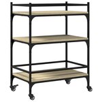 vidaXL Chariot de cuisine chêne sonoma 65x40x86 5 cm bois d'ingénierie