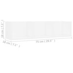 vidaXL Étagère murale à CD Blanc 75x18x18 cm Bois d'ingénierie