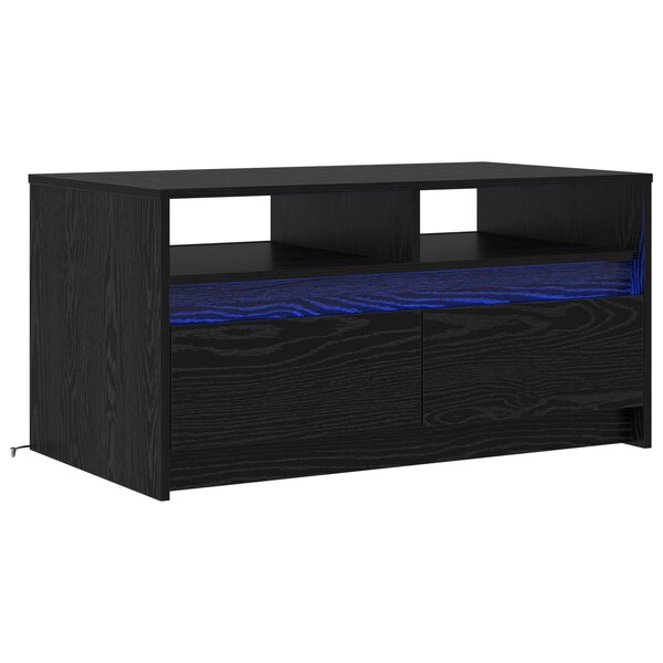 vidaXL Table basse Chêne noir 90 x 50 x 45 cm Bois d'ingénierie