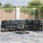 vidaXL Ensemble de canapé de jardin 6 Pièces Noir 70 x 70 x 32 cm