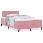 Lit coffre vidaXL avec matelas rose petit double velours