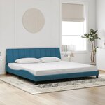 vidaXL Cadre de lit avec lumières LED bleu 200x200 cm velours