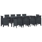 vidaXL Ensemble de salle à manger pour jardin 11 Pièces Anthracite
