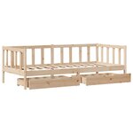 vidaXL Lit de jour avec tiroirs sans matelas 90x200 cm bois massif