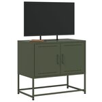 vidaXL Meuble TV vert olive 68 5x39x60 5 cm acier