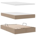 vidaXL Lit avec rangement et LED avec matelas Cappuccino 120 x 190 cm