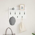vidaXL Porte-manteau mural Blanc 60 x 40 x 12 cm Bois d'ingénierie
