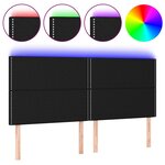 vidaXL Tête de lit à LED Noir 160x5x118/128 cm Tissu