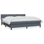 vidaXL Sommier à lattes de lit et matelas gris foncé 180x210cm velours
