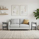 vidaXL Meuble d'appoint 2 pc Gris Sonoma Ø40 x 50 cm Bois d’ingénierie