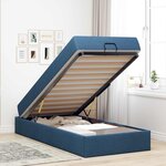 vidaXL Cadre de lit avec matelas avec matelas 2 Pièces Bleu tissu