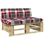 vidaXL Canapé central palette de jardin vert bois de pin imprégné