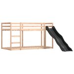 vidaXL Lit superposé avec toboggan et rideaux rose 90x190 cm