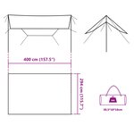 vidaXL Bâche de camping vert 400x294 cm imperméable