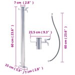 vidaXL Colonne à eau de jardin 60 cm acier inoxydable rond