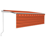 vidaXL Auvent automatique rétractable et store 4 5x3m Orange et marron