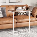 vidaXL Table d'appoint Blanc 55x35x66 cm Bois d'ingénierie