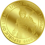 Monnaie KING SUN WUKONG Monkey 1/1000 Oz Or 12$ Liberia 2026 (PRÉCOMMANDE)