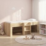 vidaXL Cadre de Lit Élevé pour Enfants 2 Pièces Chêne Sonoma 90 x 200 cm