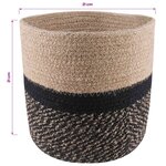 vidaXL Ensemble de Pots à Plantes 2 Pièces Naturel et noir Ø 21 x 21 cm