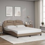 vidaXL Cadre de lit Viana avec LED sans matelas cappuccino 160x200 cm