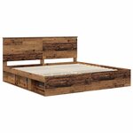 vidaXL Cadre de lit Bois ancien 200 x 200 cm Pin massif