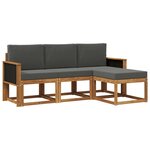 vidaXL Ensemble de canapés d'extérieur 4 pc Naturel et Anthracite
