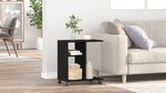 Table d'appoint vidaXL sur roulettes Noir Chêne 50x30x55 cm Bois d'ingénierie