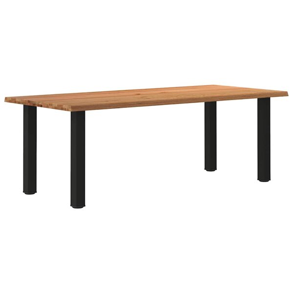 vidaXL Table à manger et bord naturel bois massif chêne rectangulaire