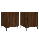 vidaXL Tables de chevet 2Pièces chêne marron 40x40x50cm bois d'ingénierie