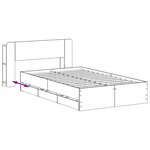vidaXL Cadre de lit avec rangement Chêne fumé 120 x 190 cm