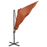 vidaXL Parasol déporté avec mât et lumières LED Terre cuite 300 cm