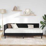vidaXL Cadre de lit d'angle avec matelas 2 Pièces Noir Velours